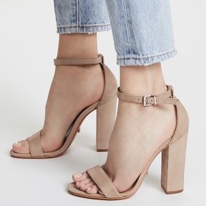 Schutz Enida 4” Sandal Heel in Mouse Brown Tan Beige 9.5